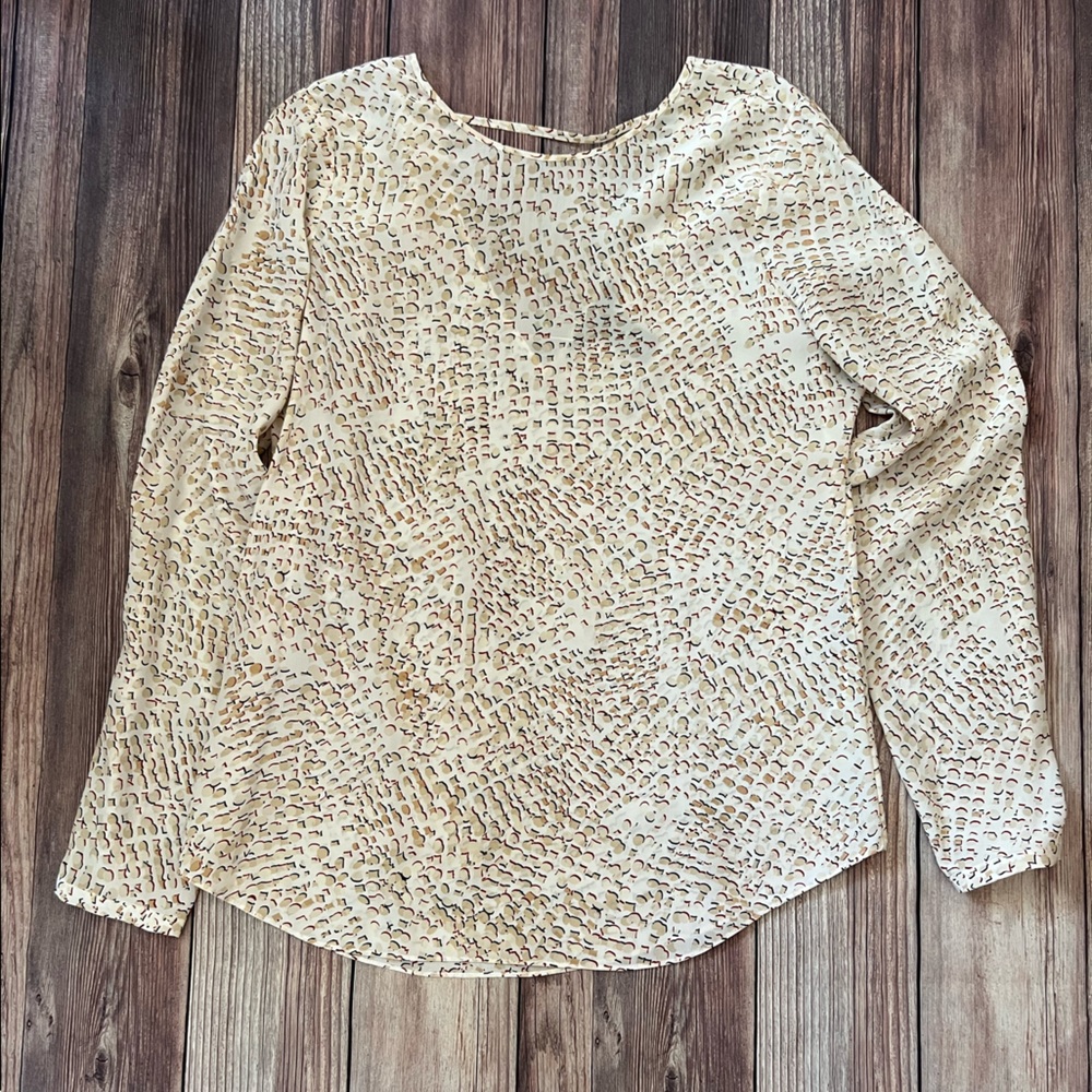 WHBM Silk long sleeve blouse